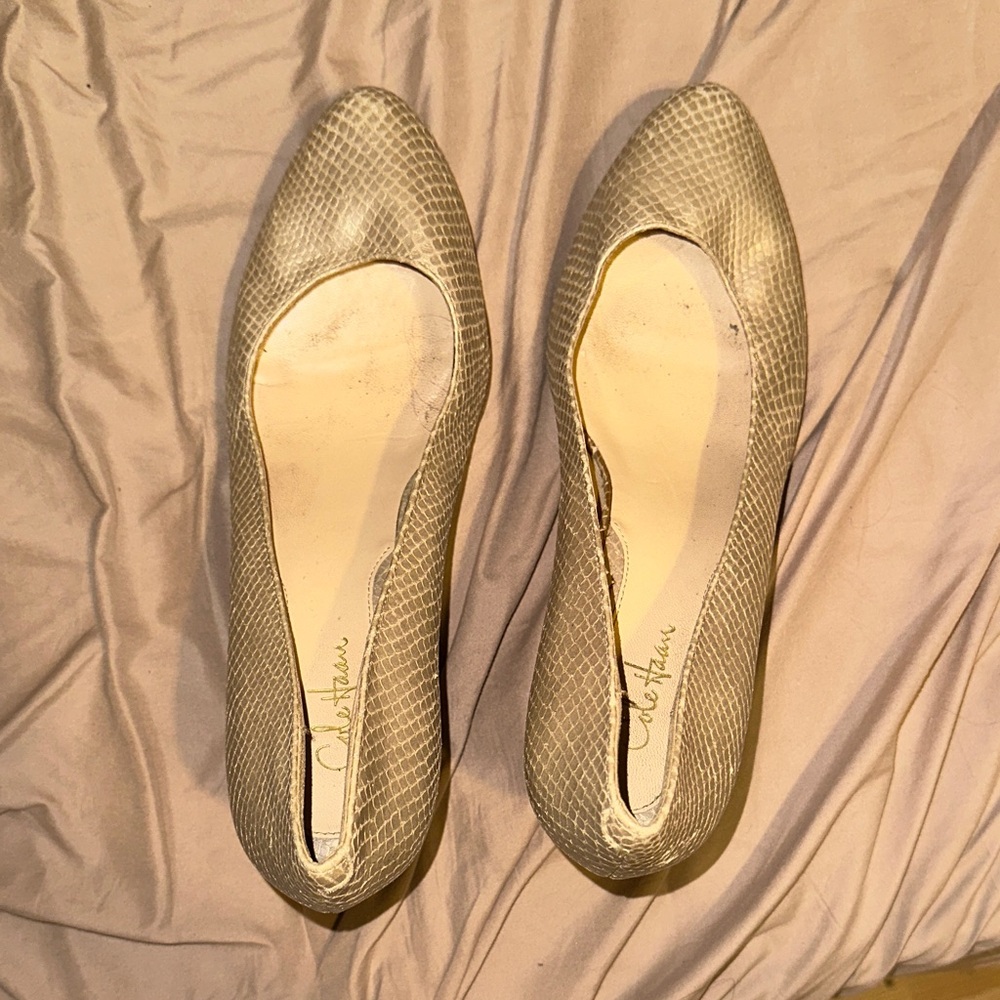 Cole Haan Metallic Gold Heels - Picture 5 of 7